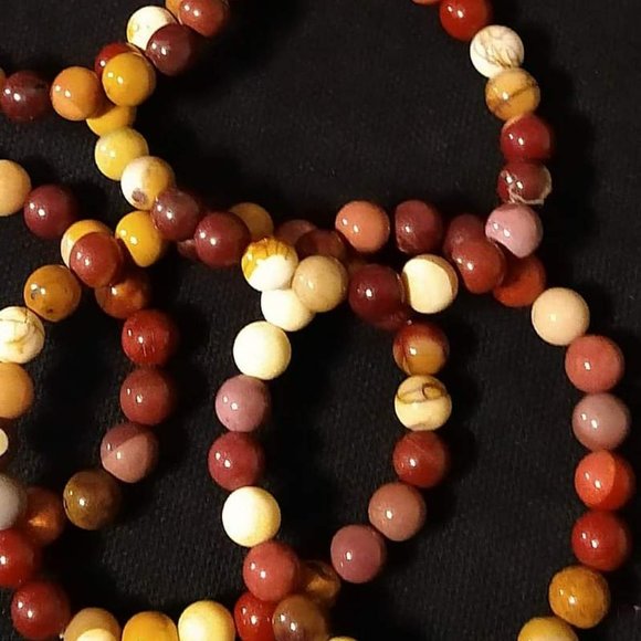 Unisex Mookaite Bead Bracelets - Picture 2 of 3